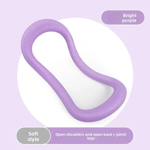 2-PCS Purple Multifunctional Yoga Ring Pilates Circle with Soft TPE Double Arc Design for Calf Relaxation and Posture Correction Ideal for Local Home Gym Fitness
