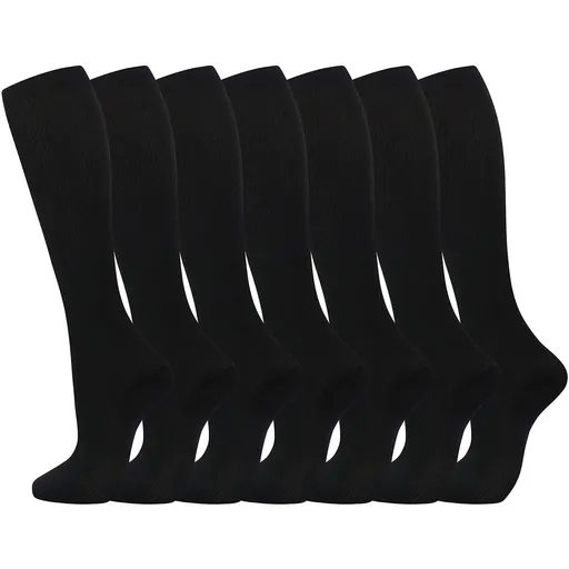 Compression Socks (7 Pairs) Knee High Compression Sock for Women & Men Stockings-Best Support for Nurses,Running,Athletic