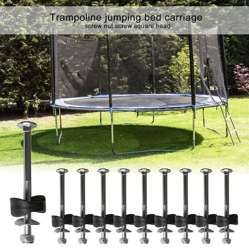 12 Pieces Trampoline Enclosure Pole Gap Spacers,Galvanized Steel Trampoline Screws,Jumping Bed Carriage Screw,Trampoline