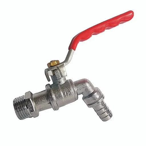 Brass Garden Faucet, Durable Corrosion Resistance Easy Turn Outdoor Water Tap with Long Lever Handle and Quick Connect Barb