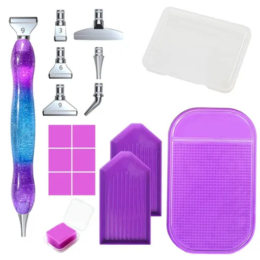 Metal Tips Diamond Painting Pen Kits, 5D Diamond Painting Accessories Tools for DIY Craft, Comfort Grip and Faster Drilling