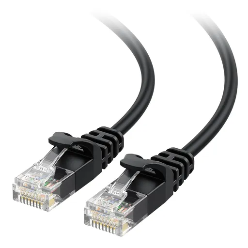 10Gbps Snagless Cat 6 Ethernet Cable - 25ft, Slim Profile Cat 6 Cable, Cat6 Cord, Thin Ethernet Cord, Black