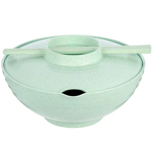 Noodle Bowls with Chopsticks, Cereal Bowls for for Kitchen, Breakfast, Oatmeal, Microwave and Dishwasher Safe (Green)