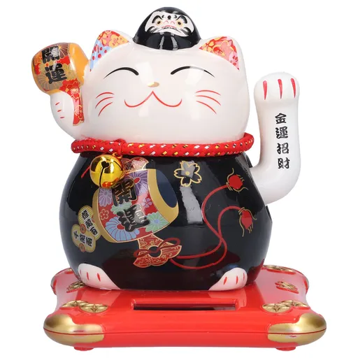 6in Fortune Cat Ceramic Waving Lucky Cat Ornament Home Decoration for Bedroom Car OfficeType 3
