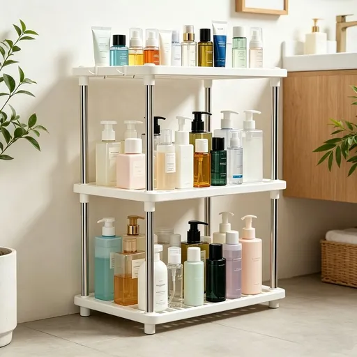 3 Tier Storage Shelves Independent Shelving Unit for Kitchen Pantry Bathroom Laundry Room Sturdy Plastic Organizing Rack