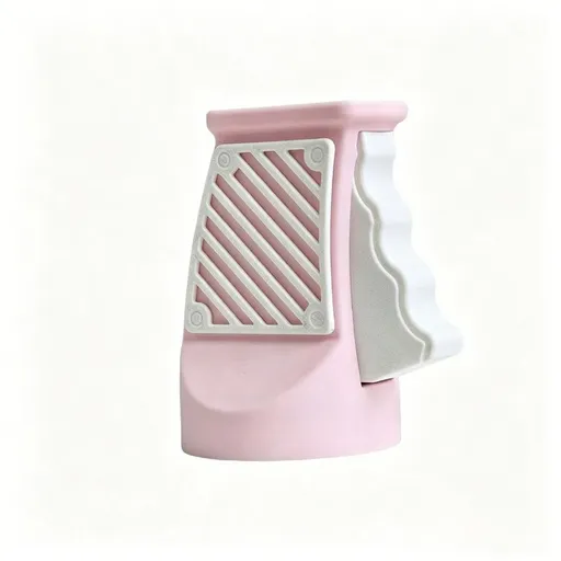3D printed desktop ornament of a one-handed can opener, for beverages.Pink