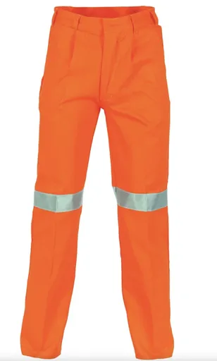 DNC Cotton Drill Pants With 3M Reflective Tape - Orange - Size 107R