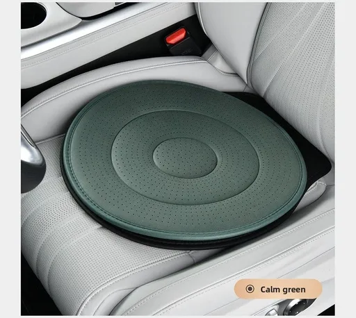 Car Seat Cushion 360 Degree Rotating Mobility Aid 53cm Calm Green Breathable Non Slip Ergonomic Support for Vehicle Entry and Exit