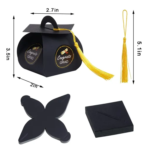 50 Pieces Graduation Cap Gift Box Graduation Candy Box Grad Candy Boxes Graduation Party Favors Boxes for Graduation