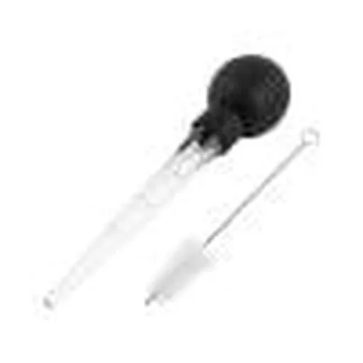 Large Turkey Baster with Cleaning Brush- Stainless Steel Baster Tool for Cooking - Easy to Use and Clean - Heavy Duty Baster Syringe - Flavor Meat Poultry, Beef, Chicken