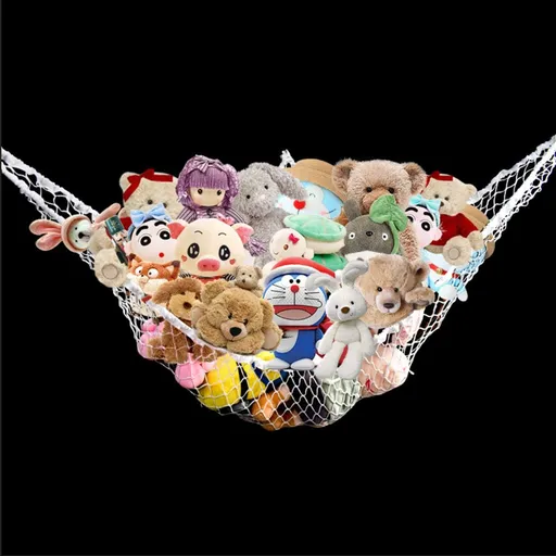 Hammock Mesh Toy Net Stuffed Animal Toys for Kids Jumbo Large Storage Pet Corner Animals Wall Hanging Organizer Christmas Gift (White)