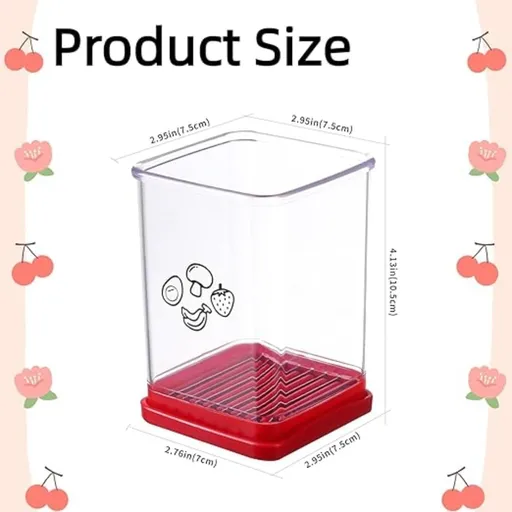 New Speed Slicer with Push Plate, Fruit Slicer Cup Egg Slicer Stainless Steel Banana Strawberry , Red, 3" L x 3" W x 4.25" H (Red)