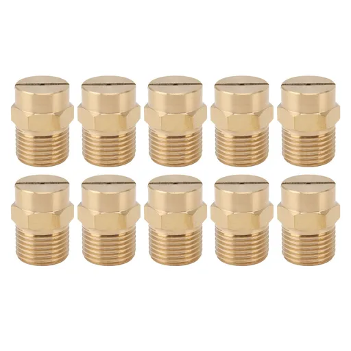 10PCS Directional Slot Nozzle Brass Cooling Misting Rustproof Heat Resistant Water Hose Nozzle for Lawns Vegetable Gardens 4 Point Thread