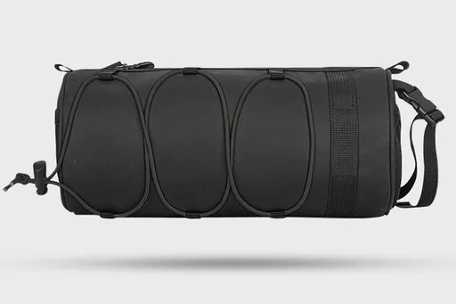 Bike Handlebar Bag Front Bike Bags Handlebar Storage Pouch Pack with Shoulder Strap - Black