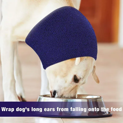 Pet Earmuffs Cotton Thickened Warm Winter Headgear Blue S