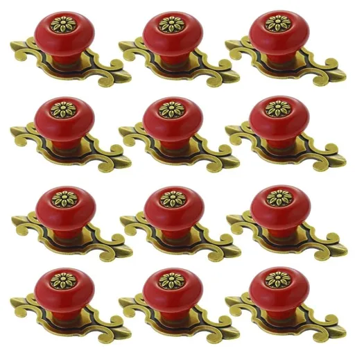 12 Pack Vintage Ceramic Knobs and Pulls for Kitchen Cabinets Cupboard Dresser Drawers Wardrobe Closet Furniture Hardware Ceramic