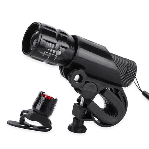 2 Packs Bike Light Set Super Bright Focus Adjustable Front Headlight and Rear LED Mountain Bicycle Light, Mount Included（Battery not included）