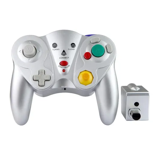Wireless Game Controller for GC - 2.4Ghz Gamepad with Turbo & Vibration - Compatible with GC Console - Silver