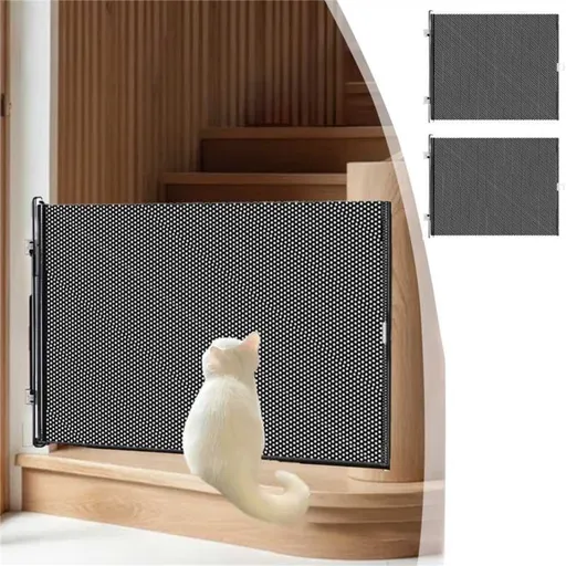 Retractable Baby Gates for Stairs, 50"Wide Dog Gate for Doorways, 16"/20"Tall No-Punch Jumping Proof Pet Fence Safety Essentials for Stairs, Toddler, Dogs, Pets, Indoor Outdoor S