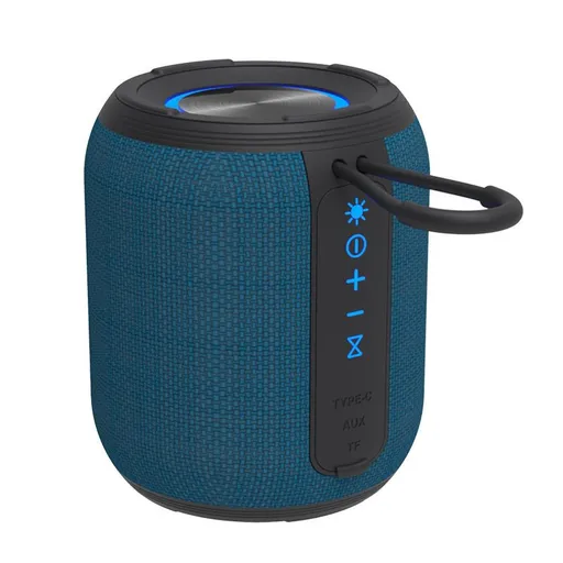 Outdoor Waterproof Portable Bluetooth Speaker, IPX5 Waterproof Subwoofer, 24-Hour Battery Life, RGB Lighting Wireless Speaker, Ideal for Camping and Home Use - Blue