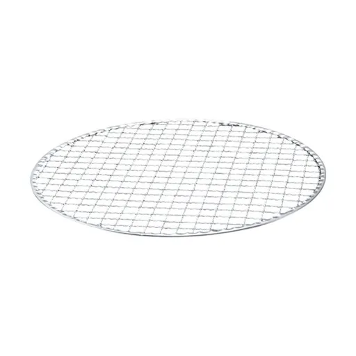 Round Stainless Steel BBQ Grill Mesh, Barbecue Grate for Outdoor Camping Disposable BBQ, Round BBQ Grill Net Mesh for Campfire and Charcoal Grills (1PC,Silver)
