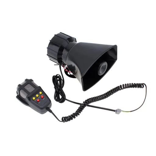 100W 12V 5 Sound Square Opening Electric Horn Loud Speaker Warning Alarm for Car Moped Motorcycle (Black) Black