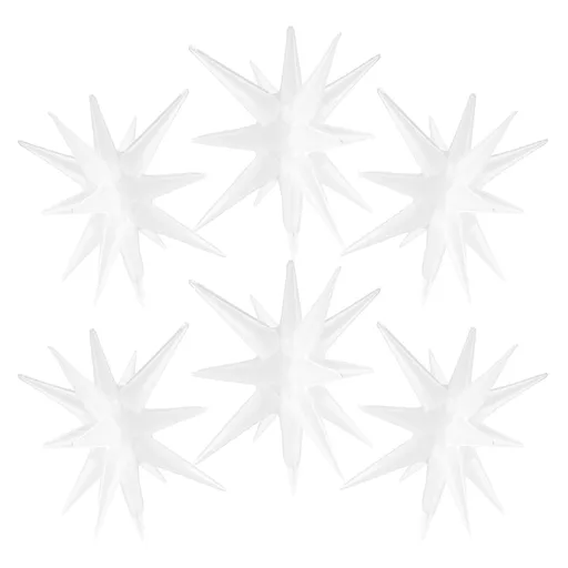 Star Balloons White Party Decorations 20 Cone 27 in Spike Explosion Star Mylar foil Balloons Large Starburst Party Supplies