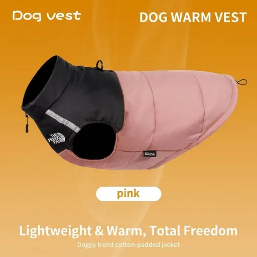 Keep Your Pup Cozy and Visible This Winter – Waterproof, Insulated Dog Coat with Reflective Strips, Front Zipper, D-Ring Leash Attachment, and Adjustable Fit for Daily Walks and Outdoor Adventures (5XL, Pink)