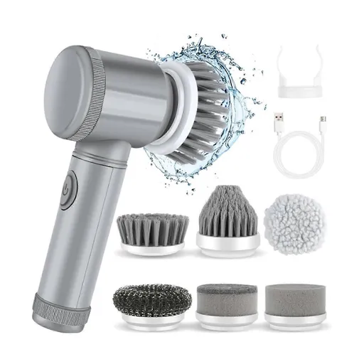 Electric Cleaning Brush with 6 Attachments, Rechargeable Scrubber