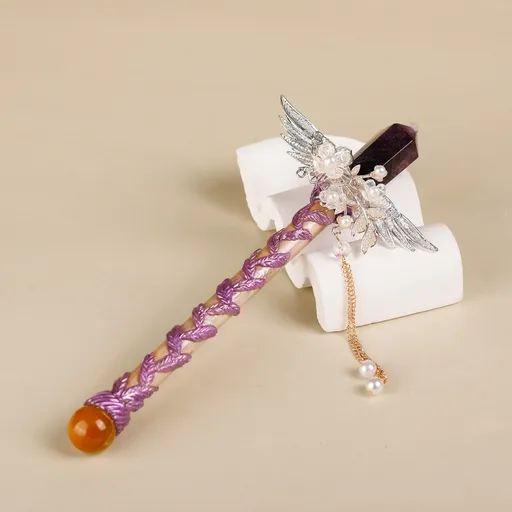 Handmade Crystal Wand, Raw Gemstone Scepter, Natural Magic Wand Fluorite