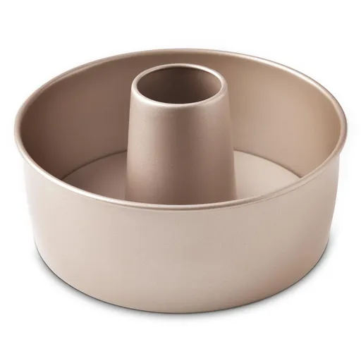 Angel Food Cake Pan with Removable Bottom, 6 Inch Nonstick Tube Pan for Baking Pound Cake, Champagne Gold