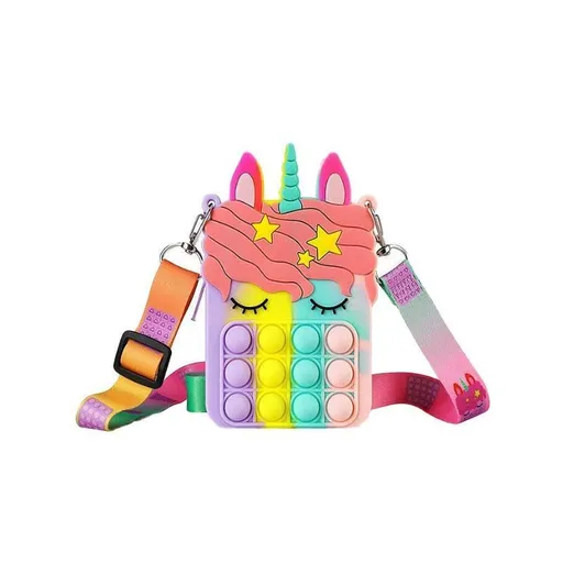 Pop It Shoulder Bag For Girls And Women Unicorn Pop Purse Bags - Rainbow