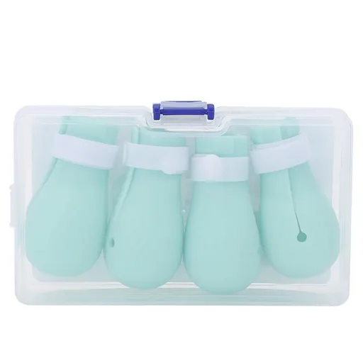 Anti-Scratch Cat Shoes Silicone Boots Cover, =Rubber Precaution Scratch Gloves for Cat Paw, Used for Pet Grooming (Green)