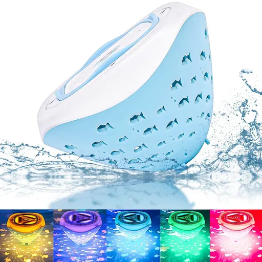 Swimming Floating Pool Lights-Fish Pattern, Color Changing Lights That Float for Pool, Hot Tub and Bath Toys 1 Pack