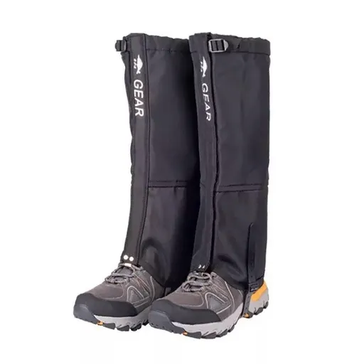 Waterproof Gaiters Snowproof Sandproof Leg Cover Hiking Skiing Outdoor Gear - Black-M