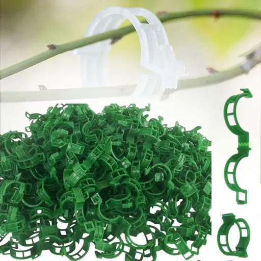 Secured Plastic Plant Clip, 2024 Upgraded Plant Support Clips Reusable Garden Clips 50Pcs, Plant Support Clips Garden Climbing Vines Fixing Clip Trellis Clips Climbing Tomato Clips (50, Green)