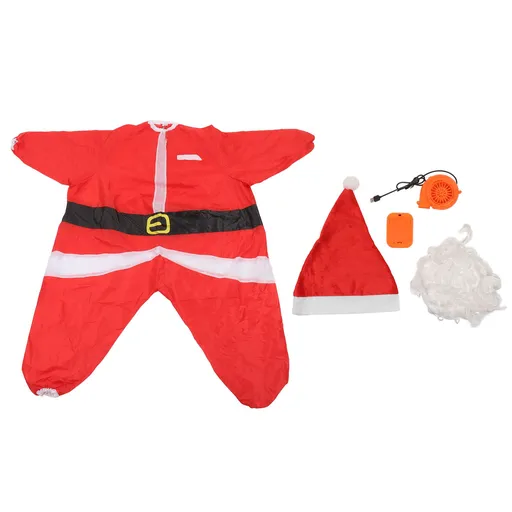 Inflatable Santa Suit Vivid Colors Battery Powered Inflator Polyester for 5.2 to 6.1ft Tall