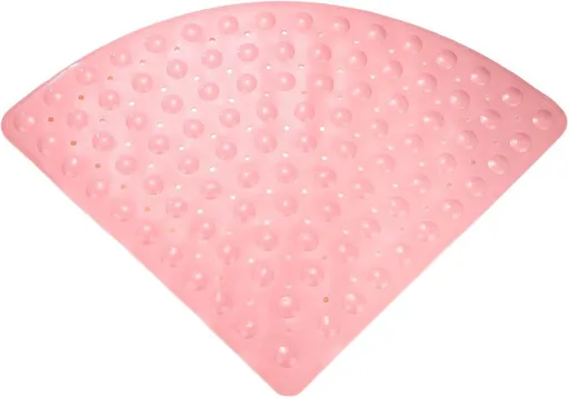 Non-slip bath mat for the bath, Non-slip bath mat, Corner shower mat, For indoor showers, Non-slip triangular shower mat, 54 x 54 cm, Pink