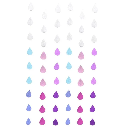 6 Strings Water Pull Flower Raindrop Banners Flags Garland Decors Home Baby Sprinkle Decorations for Boy Hanging Garlands The Tassel