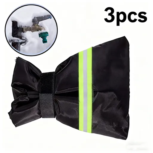 3pcs Thickened Anti-Freeze Outdoor Faucet Socks - Reusable Hose Bib Covers with Reflective Strips for Winter Freeze Protection（15*18cm)
