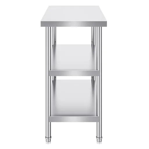 Stainless Steel Food Prep Table, 18 x 36 x 34 Inch Commercial Kitchen Worktable, with 2 Adjustable Undershelf, Heavy Duty Prep Table Metal Work Table for BBQ, Kitchen, Home, and Garage