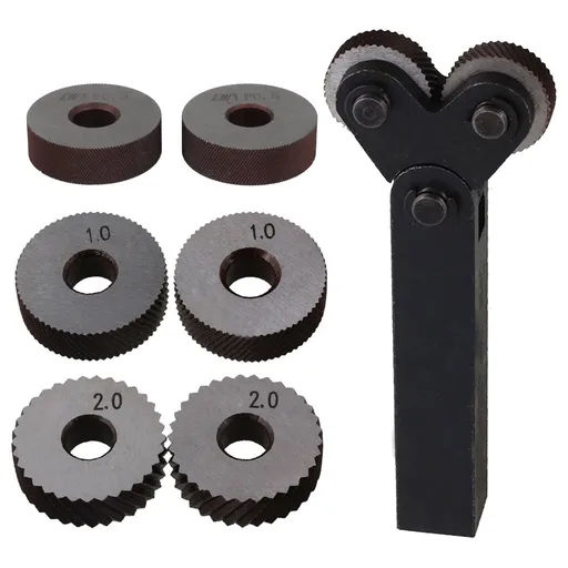 Rotating Head Knurling Tool Pitch Diagonal Coarse Linear Dual Wheels 0.5mm 1mm 2mm with 1.5mm Pitch Pack of 7