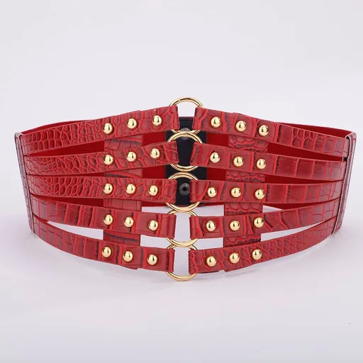 Women Waist Belt for Dress, Fashion PU Leather Wide Elastic Waist Belt Corset Belt Cinch Waist Belt for Costume Party
