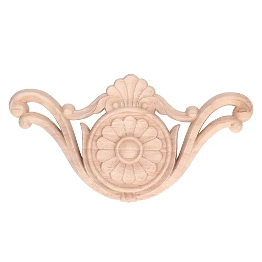 Wood Applique Easy Installation Durable Natural Eco Friendly Classic Exquisite Pattern Wood Carving AppliqueType One