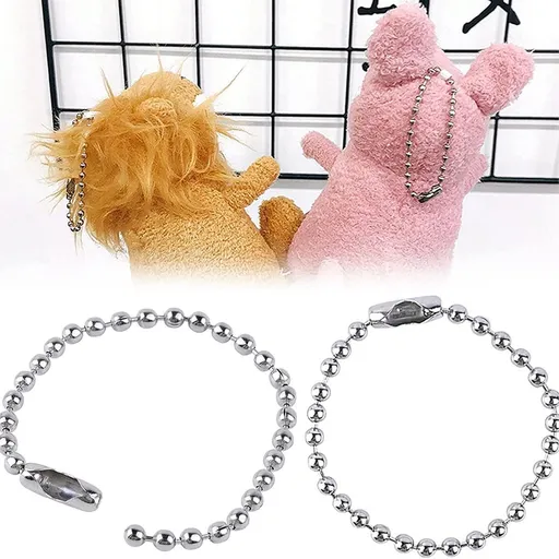 100 Pack Metal Ball Chain Necklace, 2.4 mm Beaded Chain for Dog Tags Jewelry Making Crafts and Keychains, Silver
