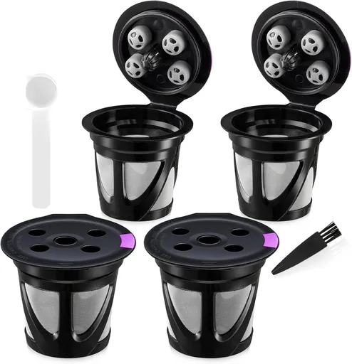 Reusable K Cups Compatible for Keurig Supreme and K-Supreme Plus, Refillable Kcup for Keurig Supreme Coffee Maker - MultiStream Coffee Pods Filter (4 Pack)
