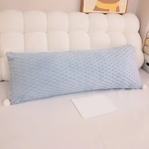 Velvet Long Pillow Soft Supportive 60cm Body Pillow for Sleeping Sofa Bedside Cushion Side Sleeper Dormitory Back Stomach Multiple Colors Removable Cover Hotel Quality Comfort Insert