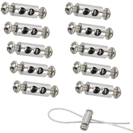 10 pcs Cable Clamps With Screw Terminal Cap, Cable Clips For 1-2Mm Diameter Cable And Wire, Double Ended Cable And