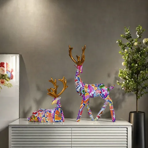 Christmas reindeer decorations, New Year decorations, wedding decorations, desk decor, home decor, TV cabinet decor, modern Christmas decor, Australian holiday decor, festive reindeer statues - Christmas - Size 1
