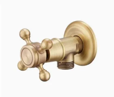 Antique Brass Faucet for Garden Hose, Fence, Bathroom & Outdoor Use – Durable and Stylish Faucet Accessory, Perfect for Home and Gardening - Bronze - Size Angle valve1